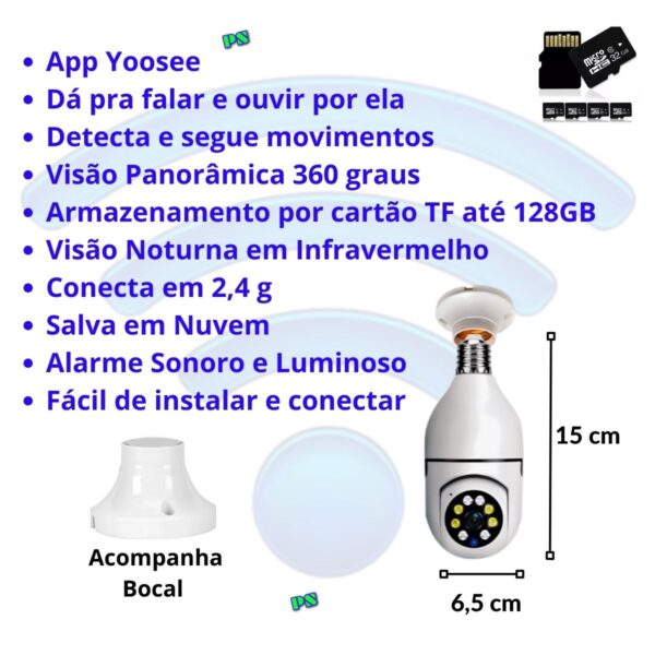 Câmera IP Wifi Bocal - Image 2